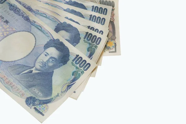 Detalles 1000 Yenes Japoneses Sobre Fondo Blanco — Foto de Stock