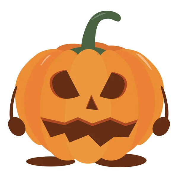 Pumpkin halloween holiday. Halloween pumpkin, funny scared face. Isolated vector sign symbol. Autumn holidays