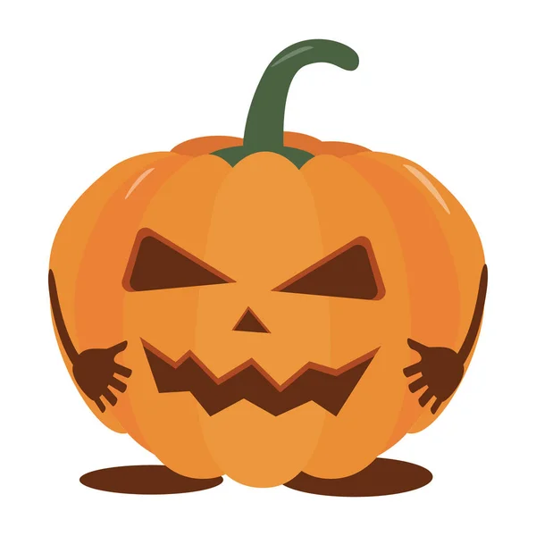 Pumpkin halloween holiday. Halloween pumpkin, funny scared face. Isolated vector sign symbol. Autumn holidays
