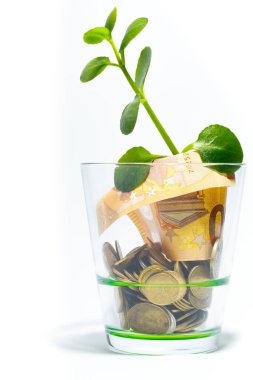 İş büyütmek ve kar konsepti iş ve yatırım için para biriktirmek. Santral yığını büyüyen iş ve gelecek konsept için planlanan yatırım