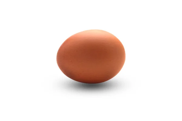 クリッピングパスと白の背景に隔離された単一の茶色の鶏の卵 — ストック写真