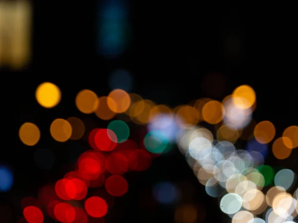 Abstract Bokeh Night Light Background Blurred Lights Traces Cars Road — Stock Photo, Image