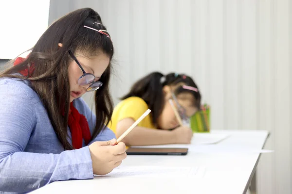 Disabled Kids Classroom Syndrome Children Try Focus Lesson Study School — Stock Photo, Image