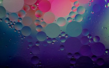 Renkli yağ damlalarının soyut çizimi