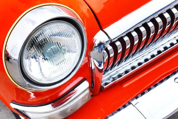 Headlight Red Retro Car Demonstration Old Auto Industry — Stock Photo, Image