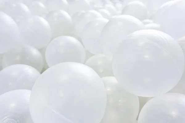 Lot White Plastic Balls Abstraction Designer Idea — Stock Photo, Image