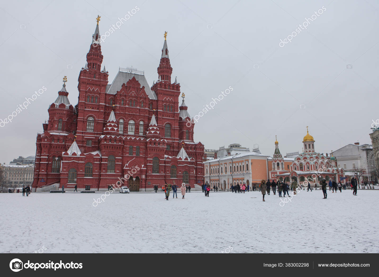 Красная Площадь Москва Россия Зимой Находится Центр Важного Места.