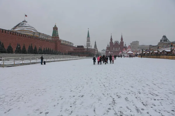 Red Square Moscow Russia Winter Center Important Place Kremlin Palace — Stock Photo, Image