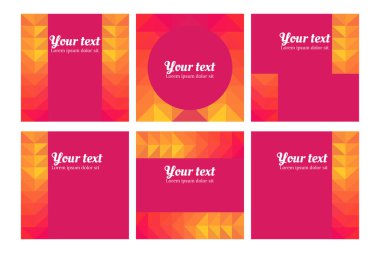 güzel kare sosyal medya paylaşımı soyut çokgen desen dekorasyonu ile iş, selamlama, davet, tanıtım, parti vs.