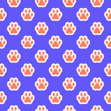 Pet Paws Paamless Destern pastel mavi arka planda. Dünya Kuduz Günü