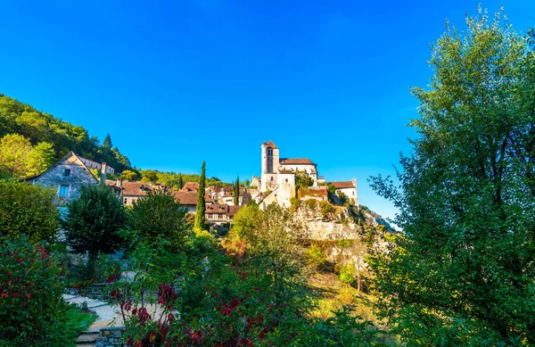 Fransa Nın Occitanie Kentindeki Lot Ortaçağ Saint Cirq Lapopie Köyü — Stok fotoğraf