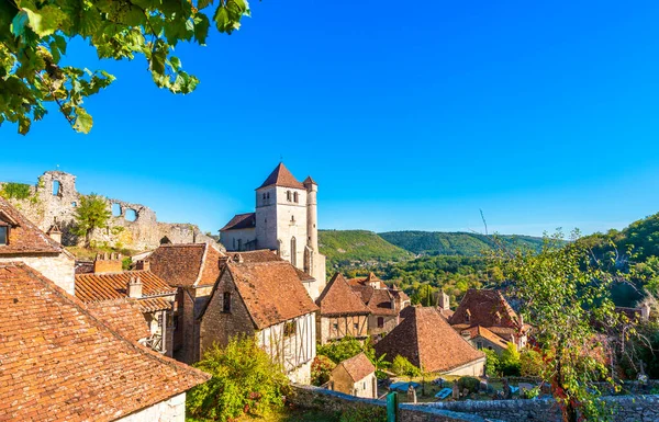Fransa Nın Occitanie Kentindeki Lot Ortaçağ Saint Cirq Lapopie Köyü — Stok fotoğraf
