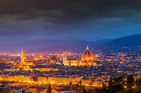 Cathdrale Santa Maria Del Fiore Nuit Florence Toscane Italie — Stockfoto