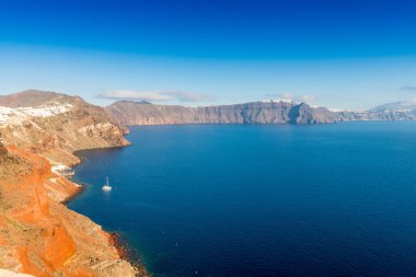 Santorini Caldera Yunanistan 'daki Kiklad Adaları' nda Oia 'da