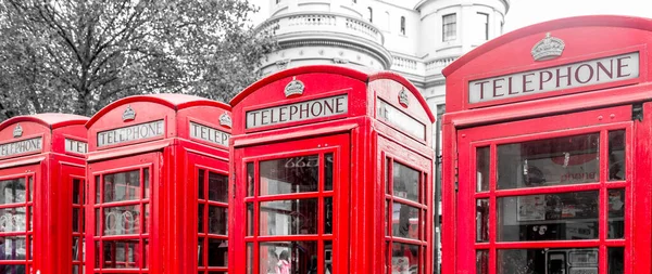 Typische Rote Telefonzellen London — Stockfoto