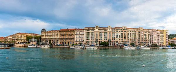 Quai Pavois Sete Uma Noite Verão Herault Occitania França — Fotografia de Stock