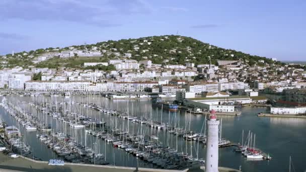 Panorama Del Puerto Sete Una Mañana Verano Herault Occitania Francia — Vídeo de stock