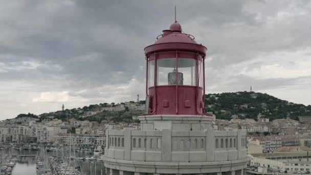 夏天的早晨 在法国威尼斯的Herault Sete灯塔的灯笼 — 图库视频影像