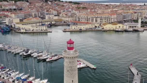 Lanterna Del Faro Sete Una Mattina Estate Herault Occitania Francia — Video Stock