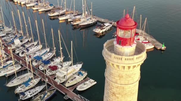 Faro San Luis Sete Amanecer Una Mañana Verano Herault Occitanie — Vídeos de Stock