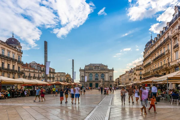 Place Comedie Evening Montpellier Herault Languedoc Occitanie France — Stock Photo, Image