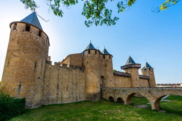 Castillo Cite Carcassonne Aude Occitanie Francia — Foto de Stock