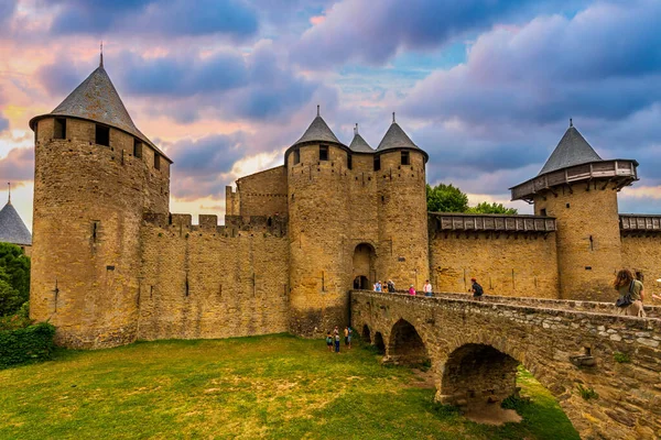 Cite Carcassonne Kalesi Aude Occitanie Fransa — Stok fotoğraf