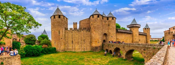 Castillo Cite Carcassonne Aude Occitanie Francia — Foto de Stock