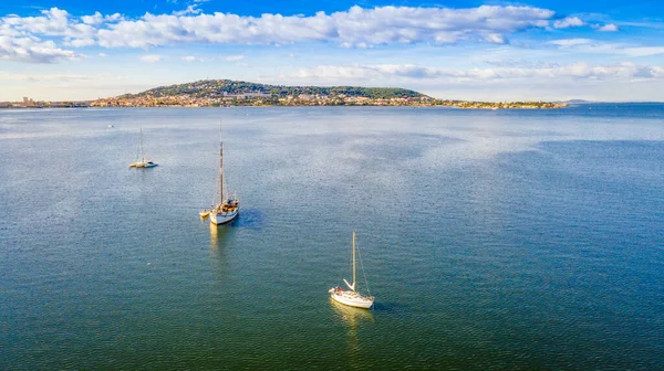 Vista Aérea Lagoa Thau Sete Balaruc Les Bains Herault Occitanie — Fotografia de Stock