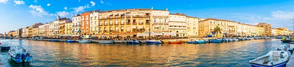 Panorama Del Canal Real Con Sus Barcos Sete Herault Languedoc —  Fotos de Stock