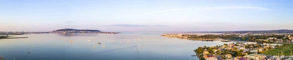 Panorâmica Aérea Lagoa Thau Mont Saint Clair Sete Balaruc Les — Fotografia de Stock