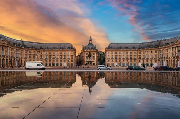 Place Bourse Circulation Bordeaux Gironde Nouvelle Aquitaine France — Photo