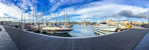 Panoramic Cap Agde Marina Rising Sun Herault Occitanie France — Stock Photo, Image