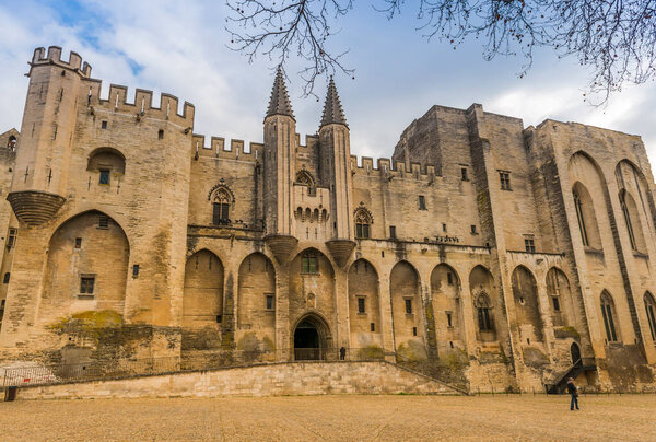 The Palais des Papes in Avignon, in the Vaucluse region of Provence, France
