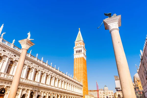 Het San Marcoplein Campanile Zuilen Van Zuilen Van Piazzetta San — Stockfoto