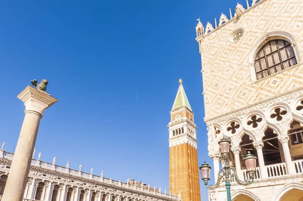 Het San Marcoplein Campanile Zuilen Van Zuilen Van Piazzetta San — Stockfoto