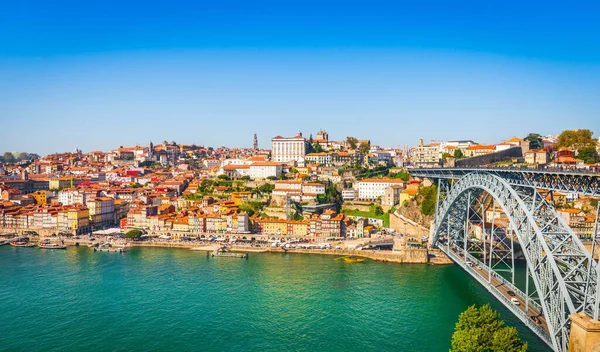 Panorama Města Porto Řece Douro Portugalsku — Stock fotografie