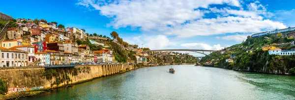 Panorama Miasta Porto Nad Rzeką Douro Portugalii — Zdjęcie stockowe