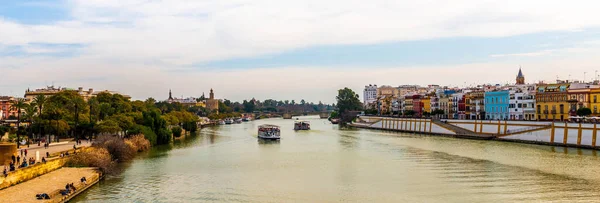 Rive Del Guadalquivir Siviglia Andalusia Spagna — Foto Stock