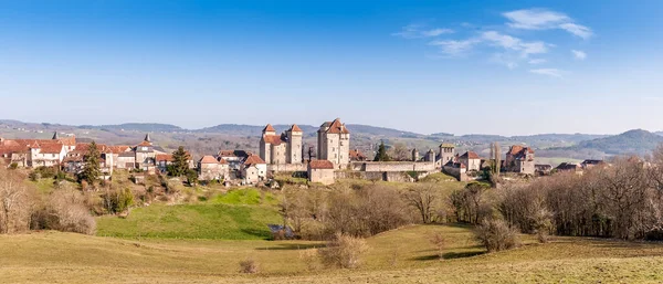 Yeni Aquitaine Fransa Daki Ortaçağ Köyü Curemonte — Stok fotoğraf