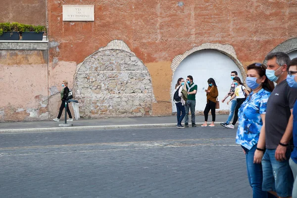 Рим Италия Июня 2020 Италия Вновь Открывается Начать Фазу Люди — стоковое фото