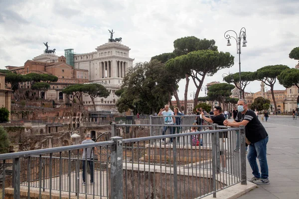 Roma Italia Junio 2020 Italia Reapertura Inicio Fase Gente Con —  Fotos de Stock