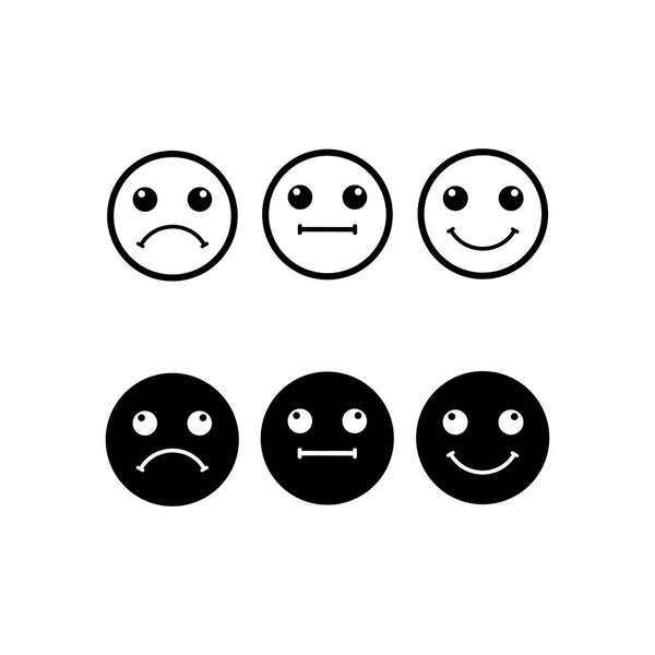 Emoji Reactions Black Icons Flat Design Style — Stock Vector