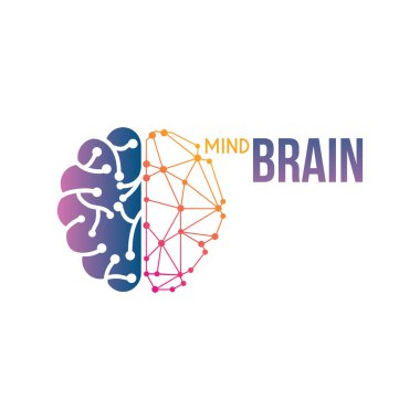 Beyin teknolojisi logo şablonu