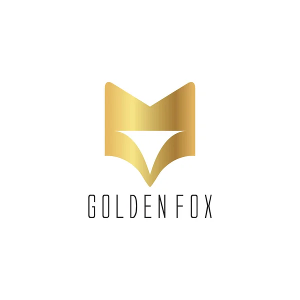 Räv Varumärke Logotyp Lyx Gyllene Stil Design — Stock vektor