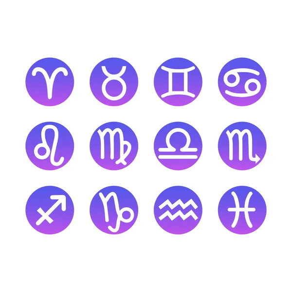 Zodiac Ikon Samling Logotyp Symbol — Stock vektor