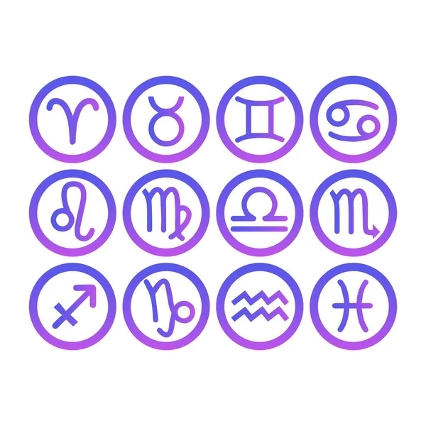 Zodiac Icoon Collectie Logo Symbool — Stockvector