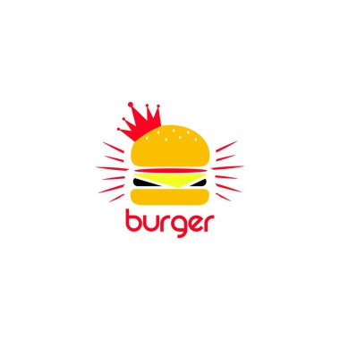 Hamburger logosu, yemek hamburger logosu. 