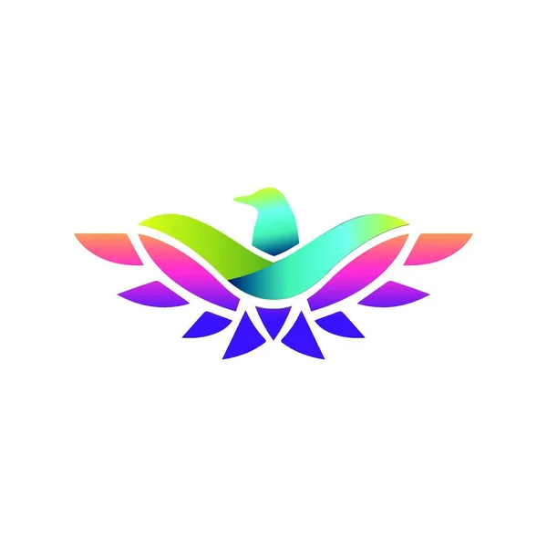 Vogel Tätowierung Symbol Bunte Vogel Logo — Stockvektor