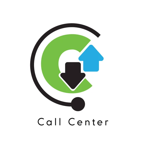 Logotipo Call Center Logotipo Suporte Comunicação —  Vetores de Stock